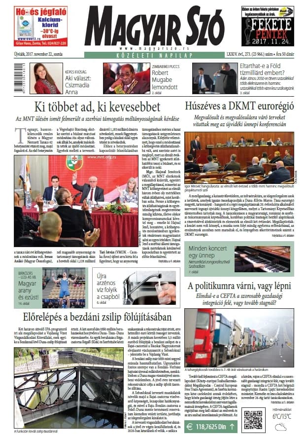 Magyar Szó, 74. évf. 2017. november 22. 273. sz. 1–16. oldal