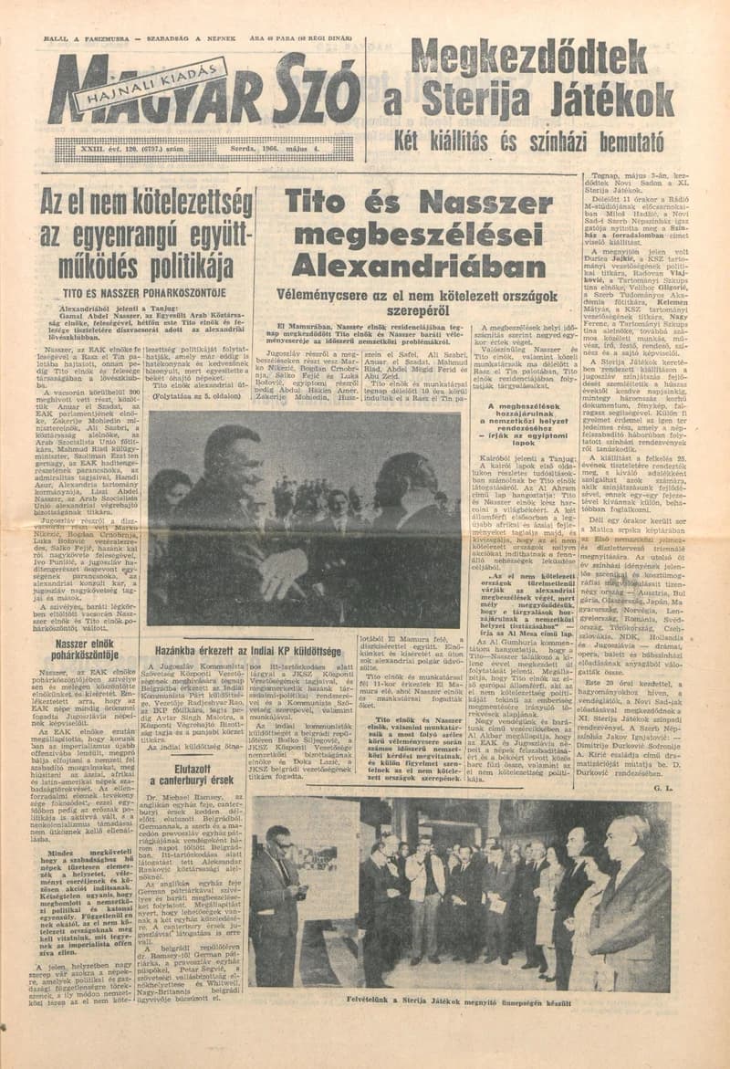 Magyar Szó, 23. évf. 1966. május 4. 120. sz.