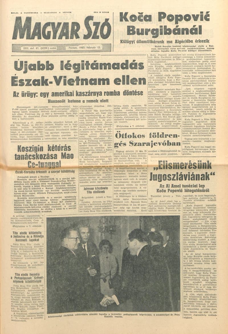 Magyar Szó, 22. évf. 1965. február 12. 41. sz. 1–16. oldal