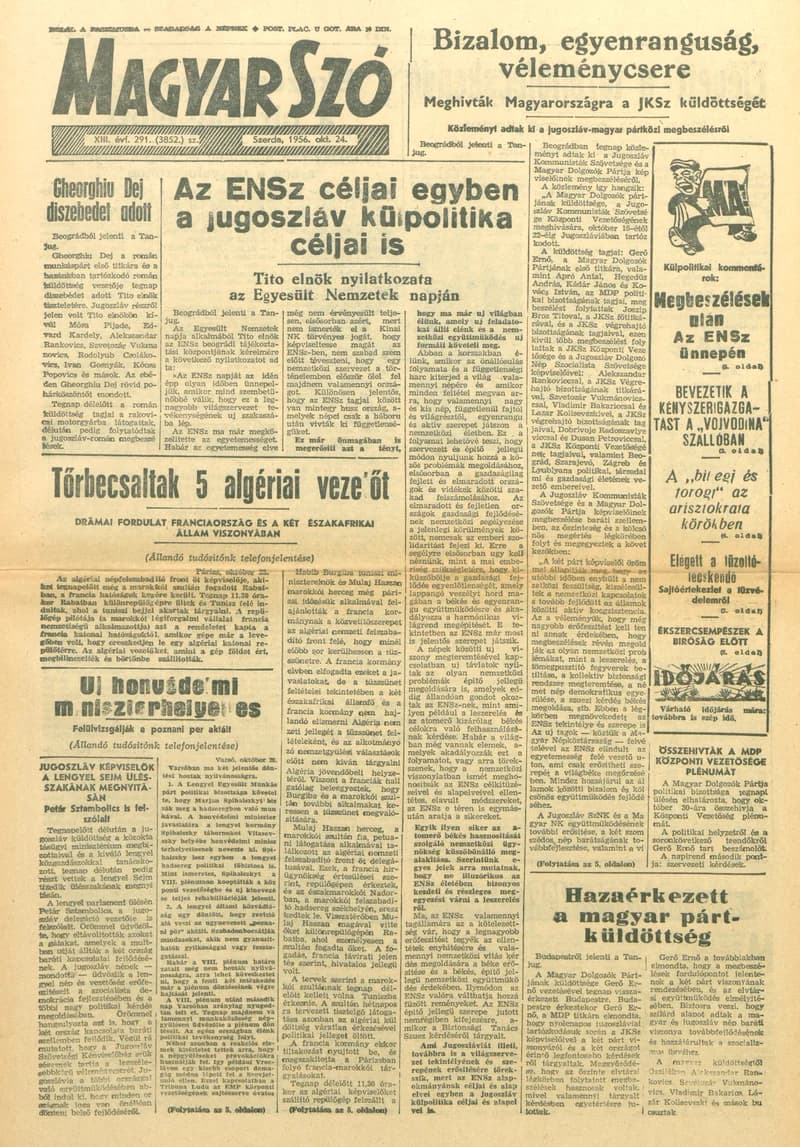 Magyar Szó, 13. évf. 1956. október 24. 291. sz. 1–8. oldal
