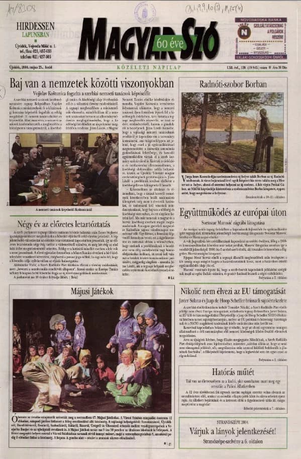Magyar Szó, 61. évf. 2004. május 25. 120. sz. 1–20. oldal