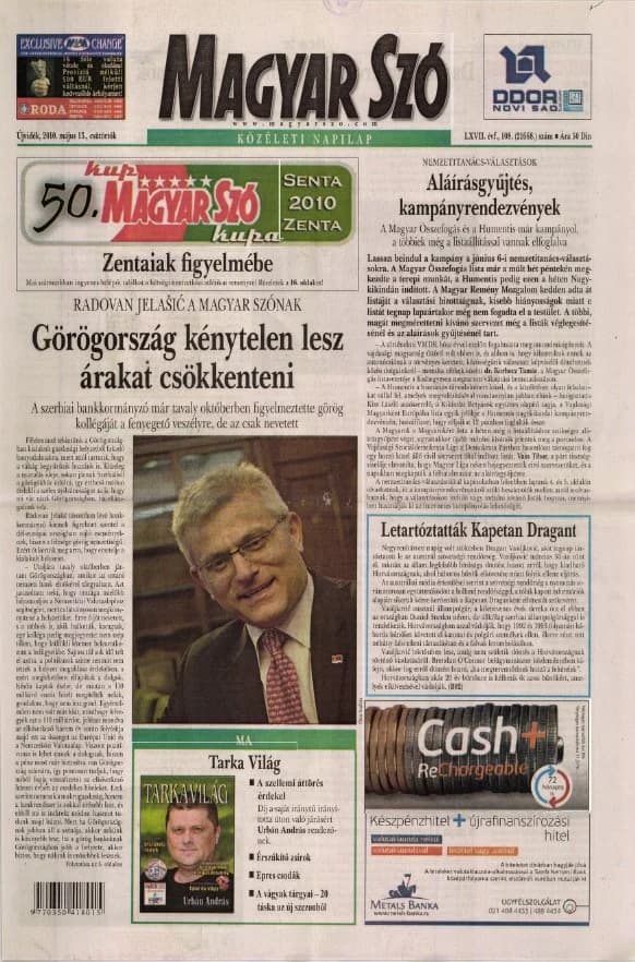 Magyar Szó, 67. évf. 2010. május 13. 108. sz. 1–20. oldal