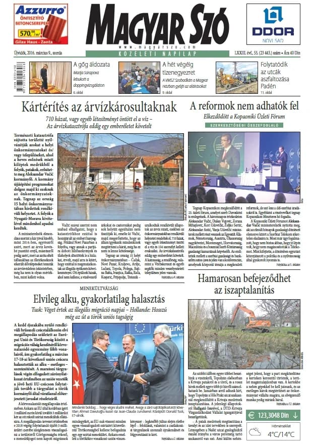 Magyar Szó, 73. évf. 2016. március 9. 55. sz. 1–16. oldal