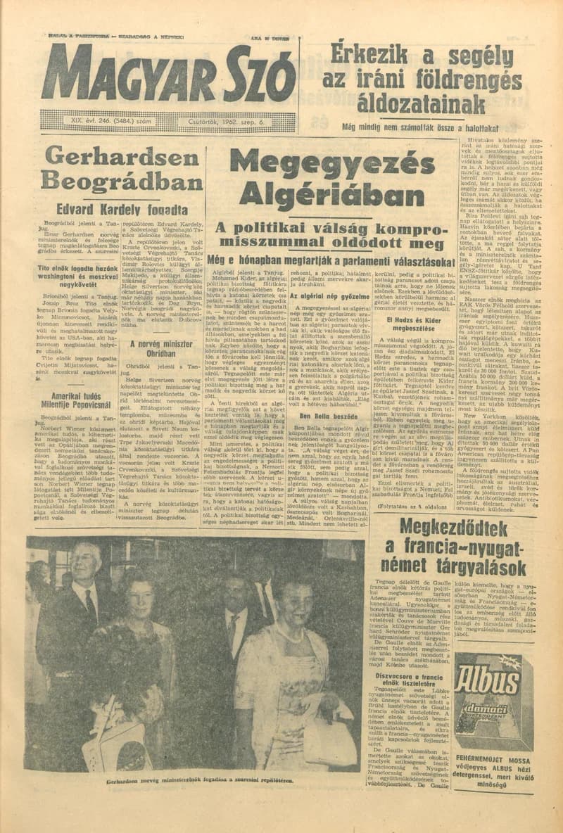 Magyar Szó, 19. évf. 1962. szeptember 6. 246. sz. 1–12. oldal