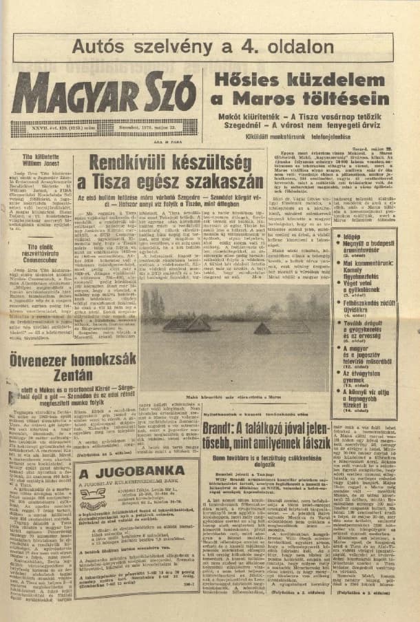 Magyar Szó, 27. évf. 1970. május 23. 139. sz. 1–20. oldal