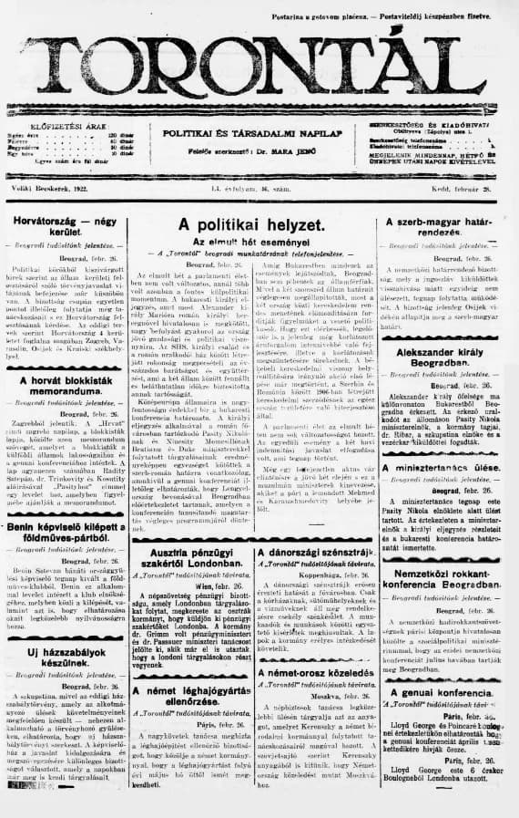 Torontál, 51. évf. 1922. február 28. 46. sz.