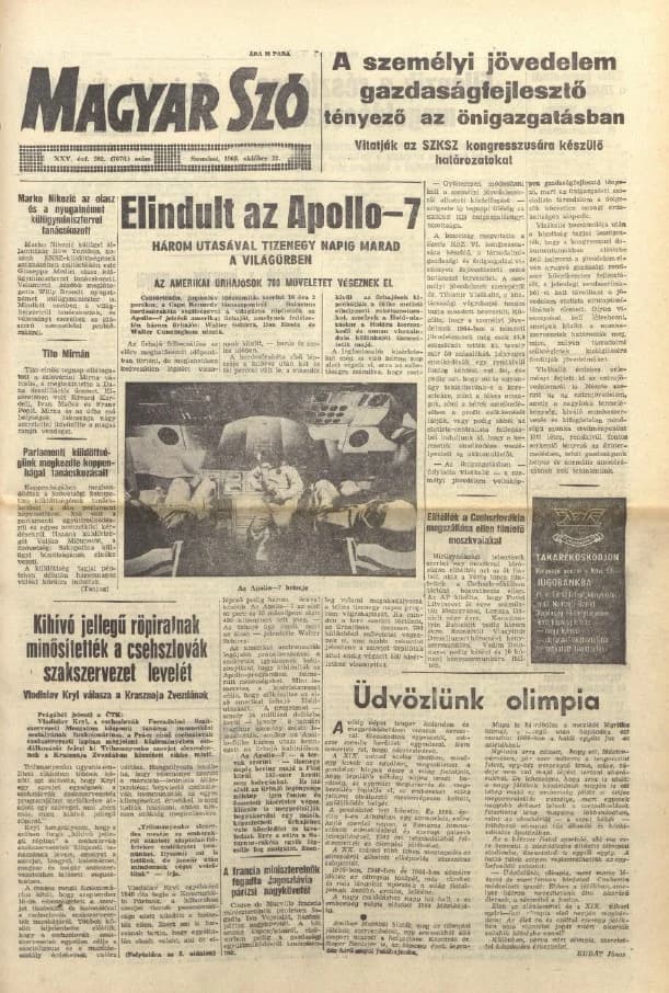 Magyar Szó, 25. évf. 1968. október 12. 282. sz. 1–18. oldal