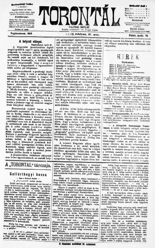 Torontál, 27. évf. 1898. április 29. 97. sz.