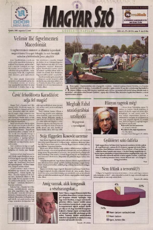 Magyar Szó, 62. évf. 2005. augusztus 2. 179. sz. 1–20. oldal