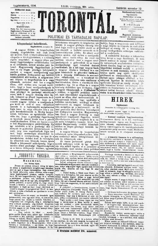 Torontál, 23. évf. 1894. november 22. 268. sz.