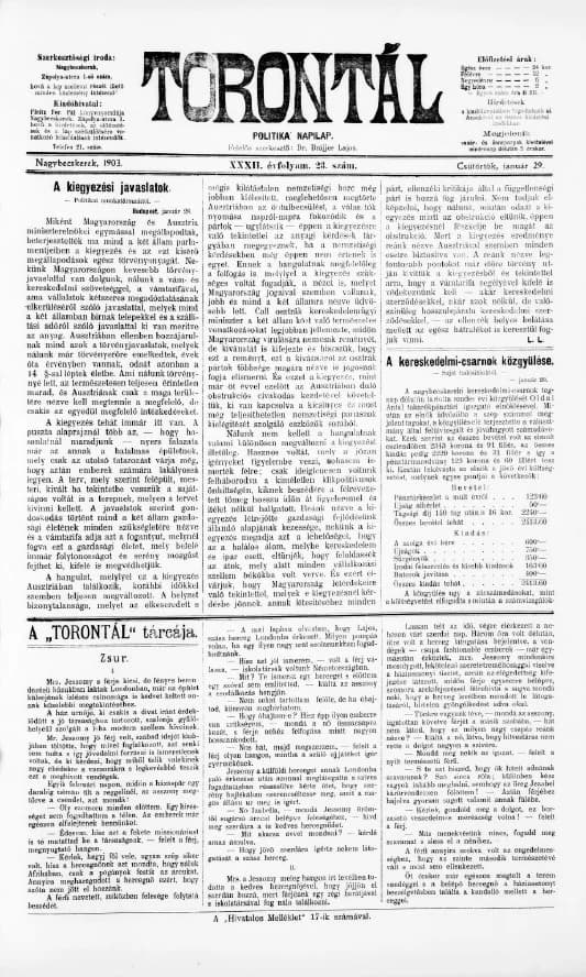 Torontál, 32. évf. 1903. január 29. 23. sz.