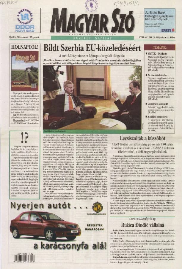 Magyar Szó, 63. évf. 2006. november 17. 269. sz. 1–20. oldal