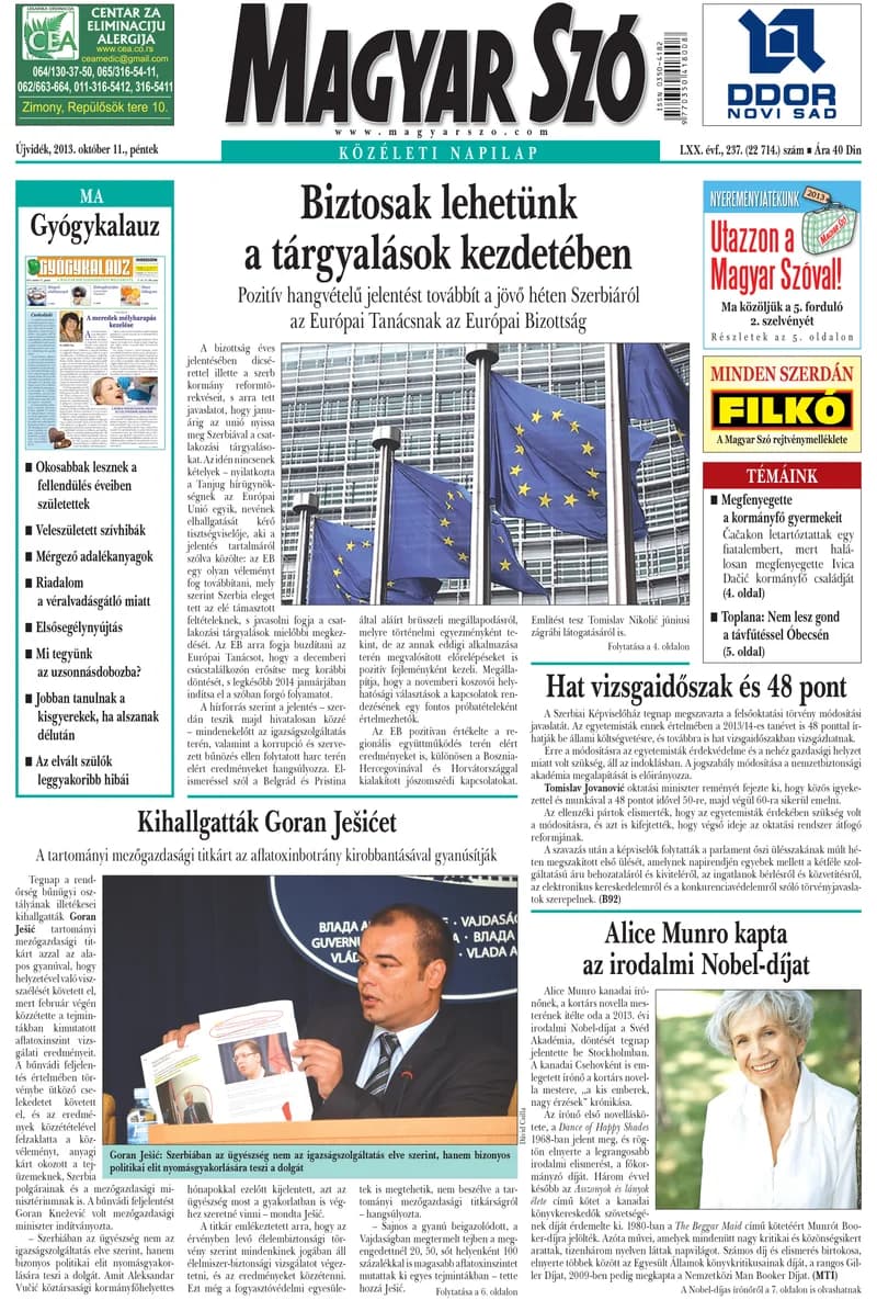 Magyar Szó, 70. évf. 2013. október 11. 237. sz. 1–16. oldal