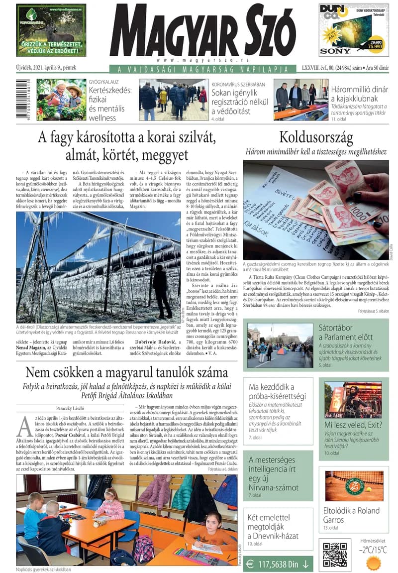 Magyar Szó, 78. évf. 2021. április 9. 80. sz. 1–16. oldal