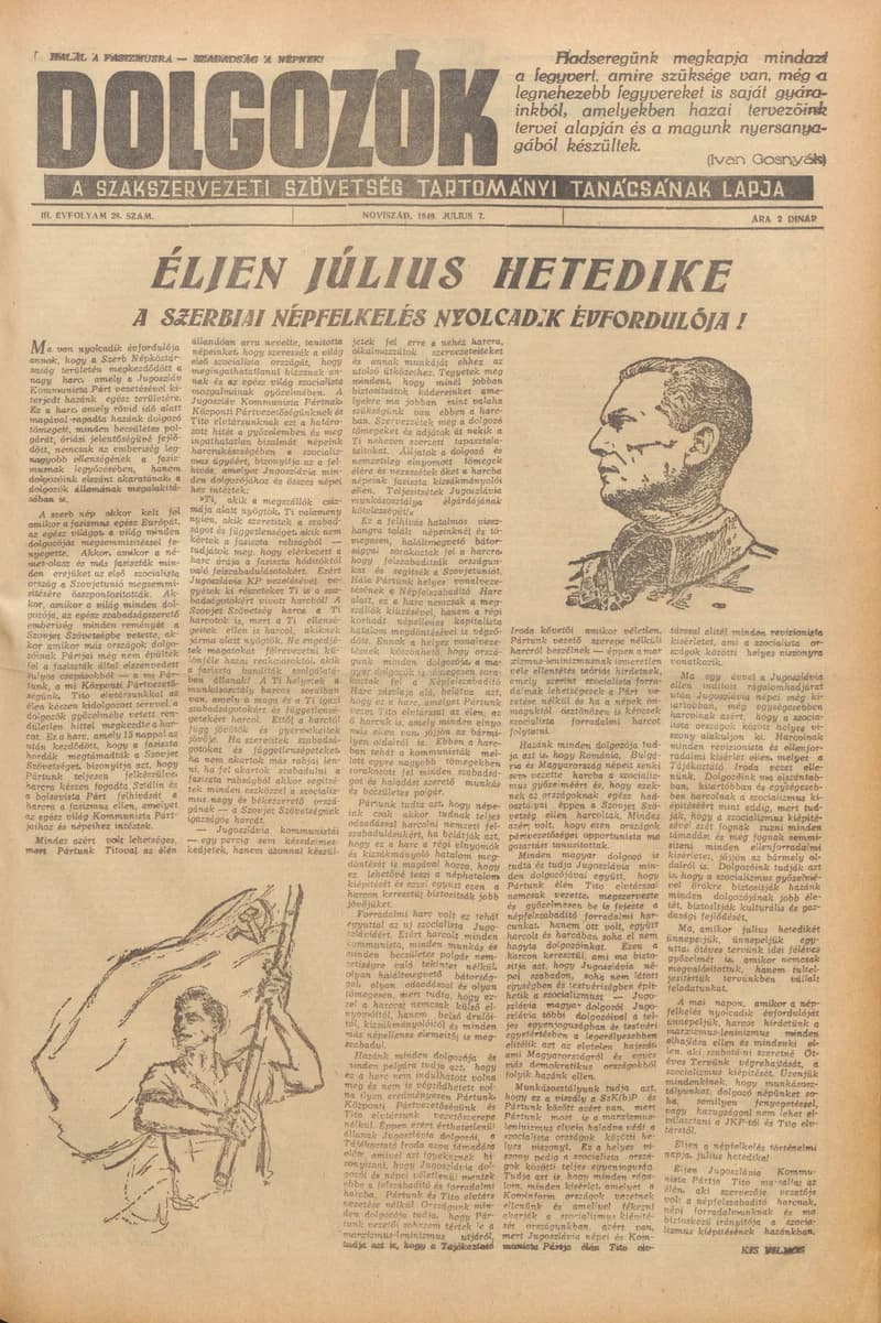 Dolgozók, 3. évf. 1949. július 7. 28. sz.