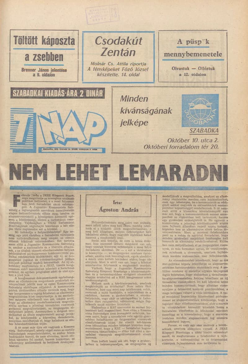 7 Nap, 30. évf. 1975. február 14. 6. sz. 1–28. oldal
