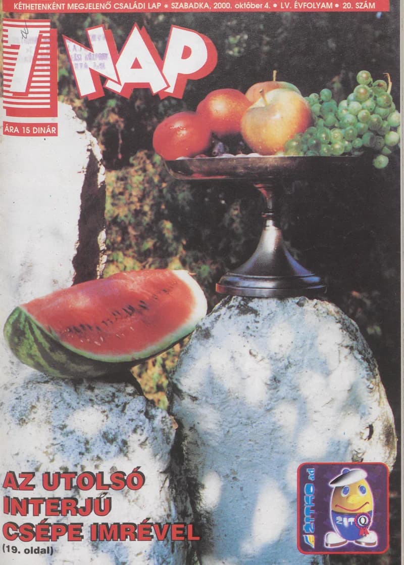 7 Nap, 55. évf. 2000. október 4. 20. sz. 1–52. oldal