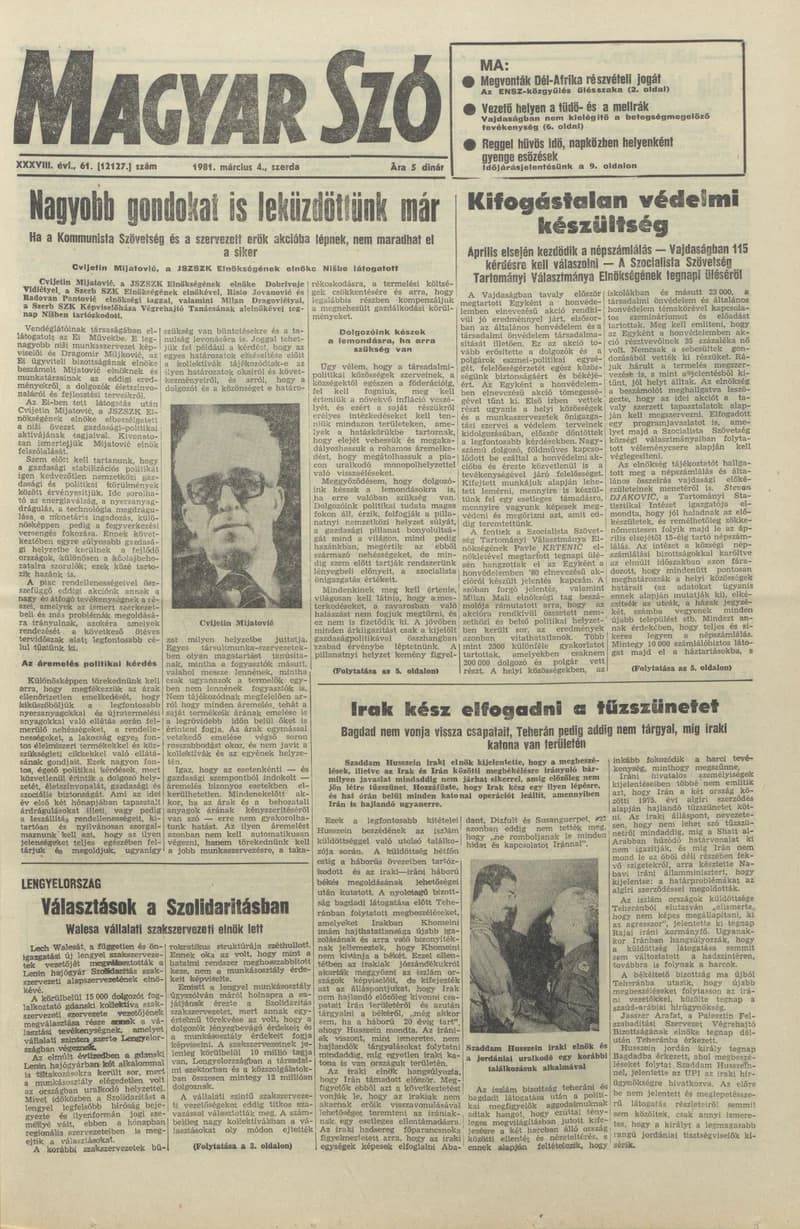 Magyar Szó, 38. évf. 1981. március 4. 61. sz.