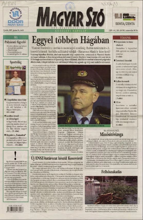 Magyar Szó, 64. évf. 2007. június 18. 139. sz. 1–12. oldal