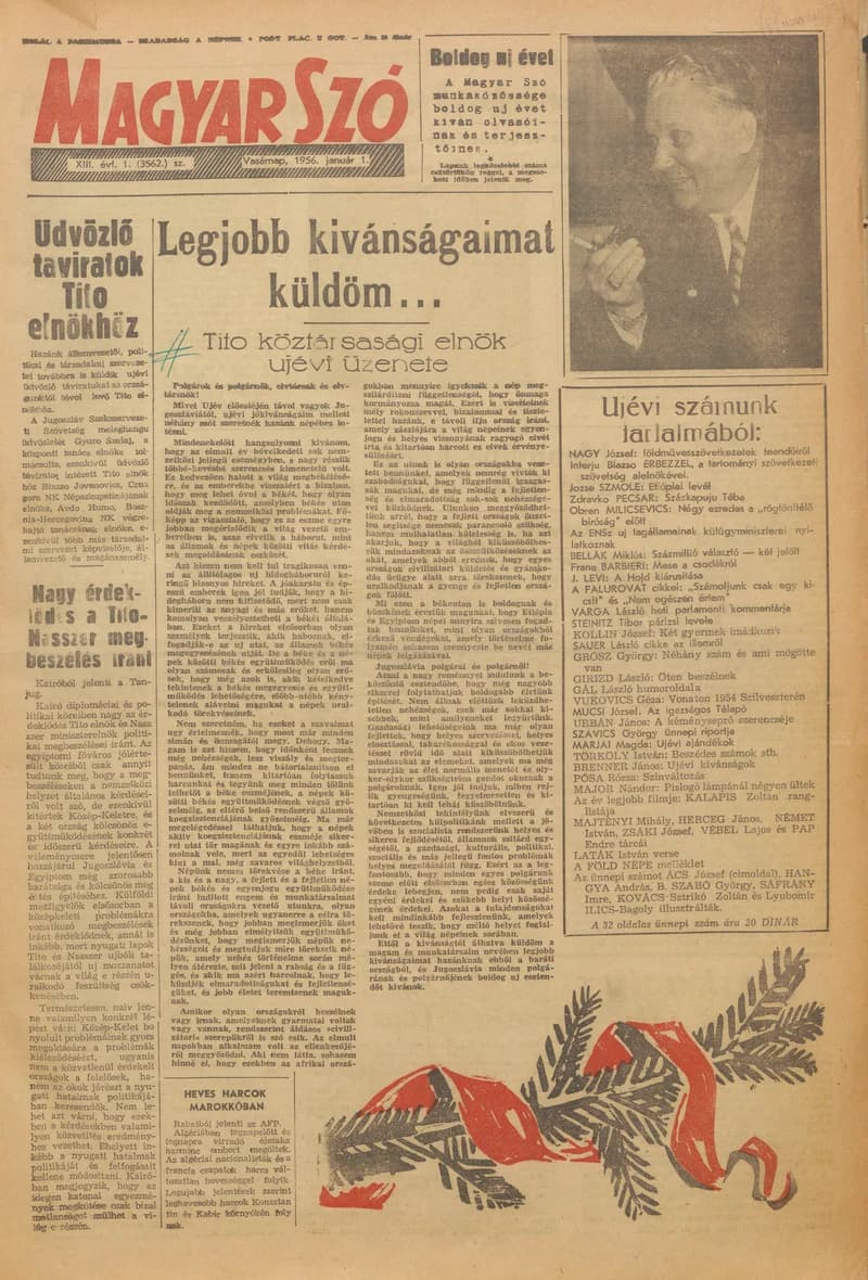 Magyar Szó, 13. évf. 1956. január 1. 1. sz. 1–32. oldal