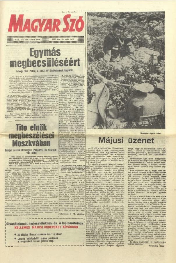 Magyar Szó, 25. évf. 1968. április 30. – május 2. 119. sz. 1–36. oldal