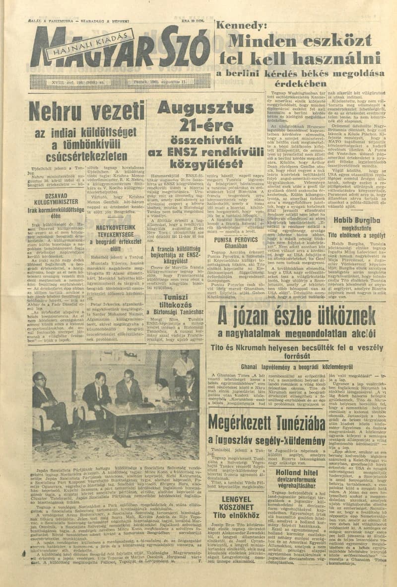Magyar Szó, 18. évf. 1961. augusztus 11. 186. sz. 1–12. oldal