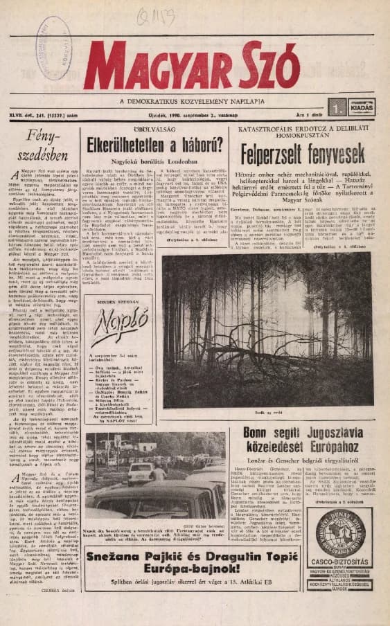 Magyar Szó, 47. évf. 1990. szeptember 2. 241. sz. 1–32. oldal