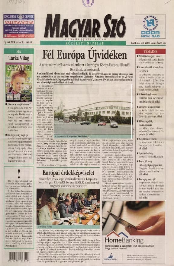 Magyar Szó, 66. évf. 2009. június 18. 139. sz. 1–20. oldal