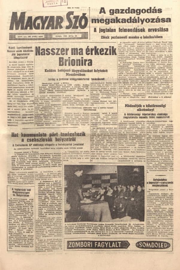 Magyar Szó, 25. évf. 1968. július 10. 188. sz.