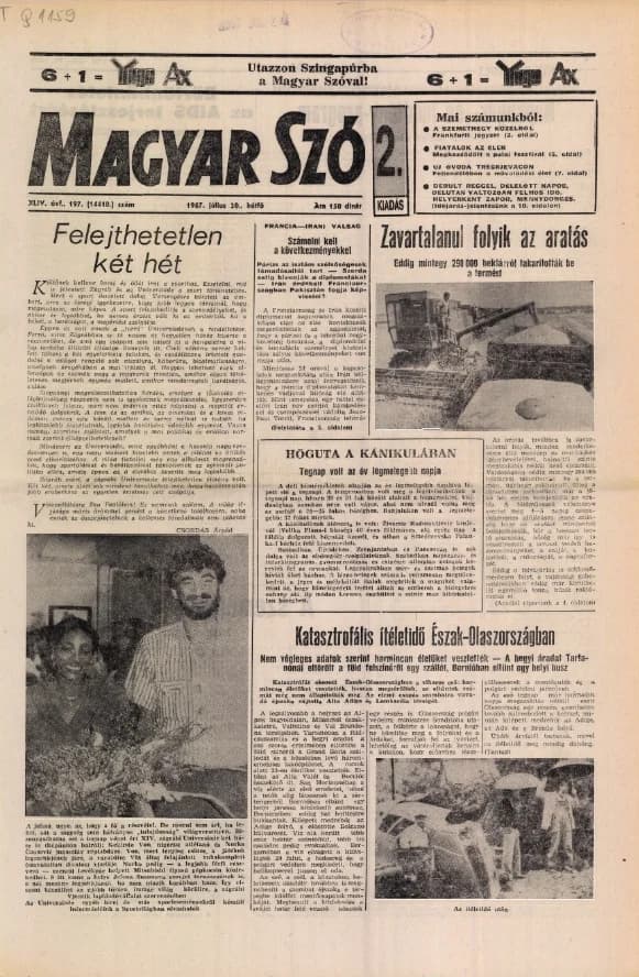 Magyar Szó, 44. évf. 1987. július 20. 197. sz. 1–20. oldal