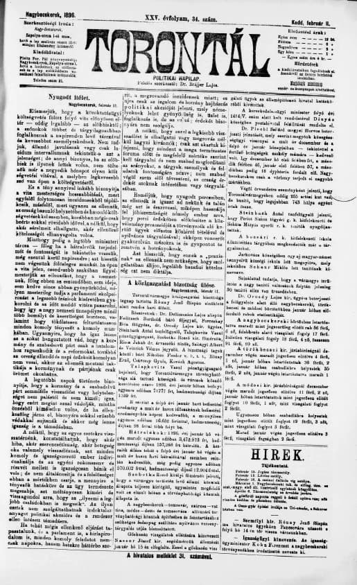 Torontál, 25. évf. 1896. február 11. 34. sz.