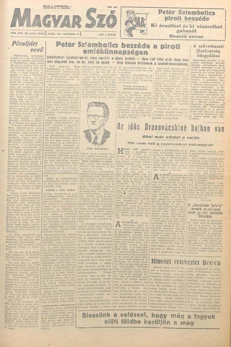 Magyar Szó, 8. évf. 1951. október 30. 258. sz. 1–4. oldal