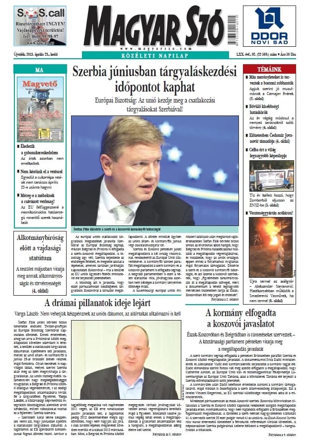 Magyar Szó, 70. évf. 2013. április 23. 92. sz. 1–20. oldal