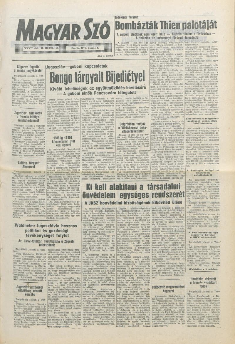 Magyar Szó, 32. évf. 1975. április 9. 97. sz.