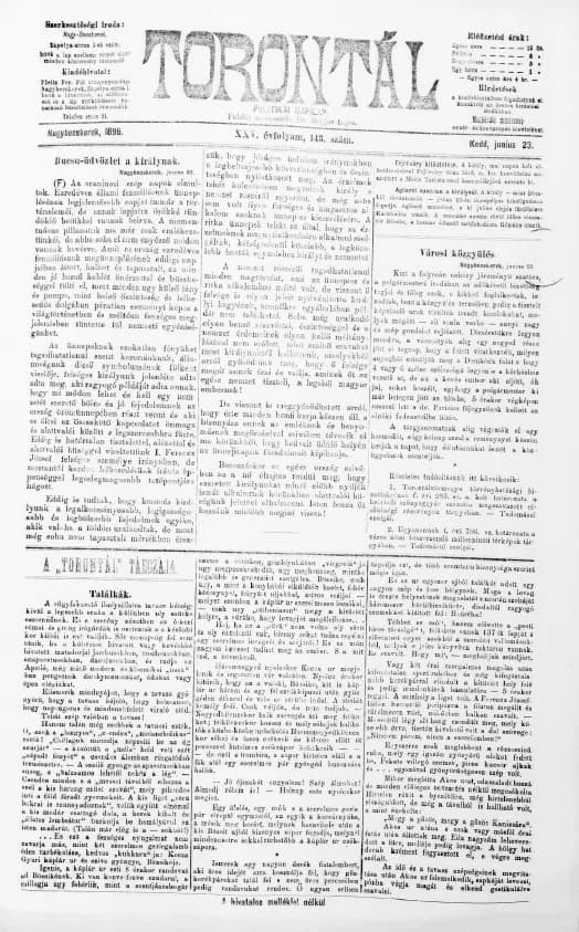 Torontál, 25. évf. 1896. június 23. 143. sz.