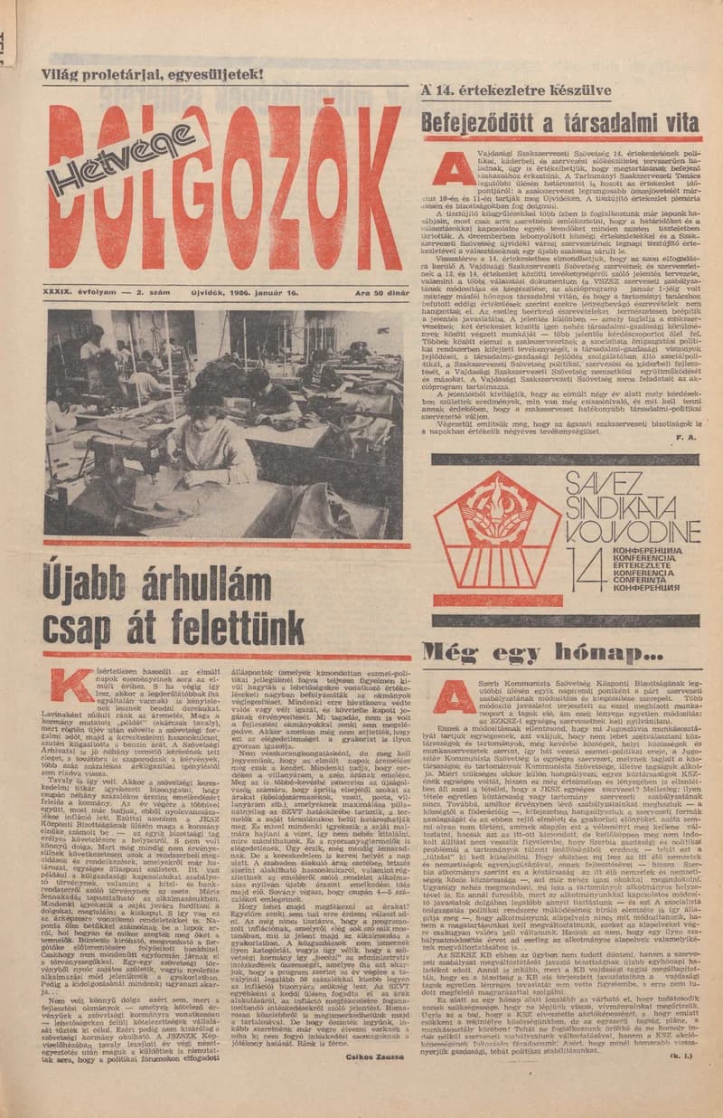 Dolgozók, 40. évf. 1986. január 16. 2. sz.