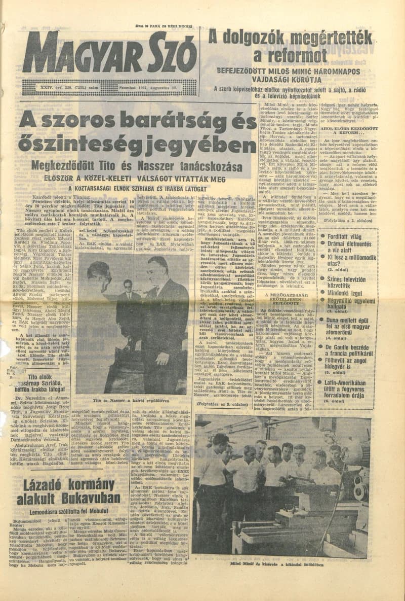 Magyar Szó, 24. évf. 1967. augusztus 12. 220. sz. 1–12. oldal