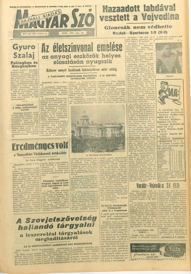 Magyar Szó, 14. évf. 1957. november 25. 324. sz. 1–12. oldal