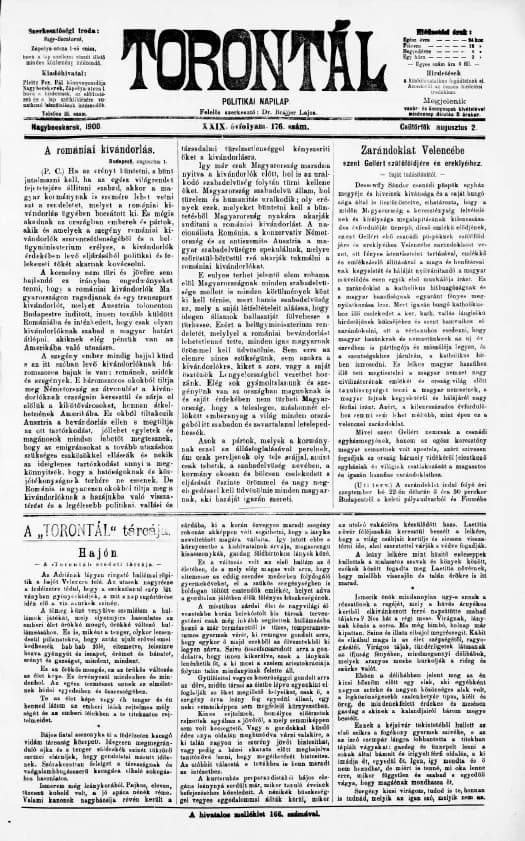 Torontál, 29. évf. 1900. augusztus 2. 176. sz.