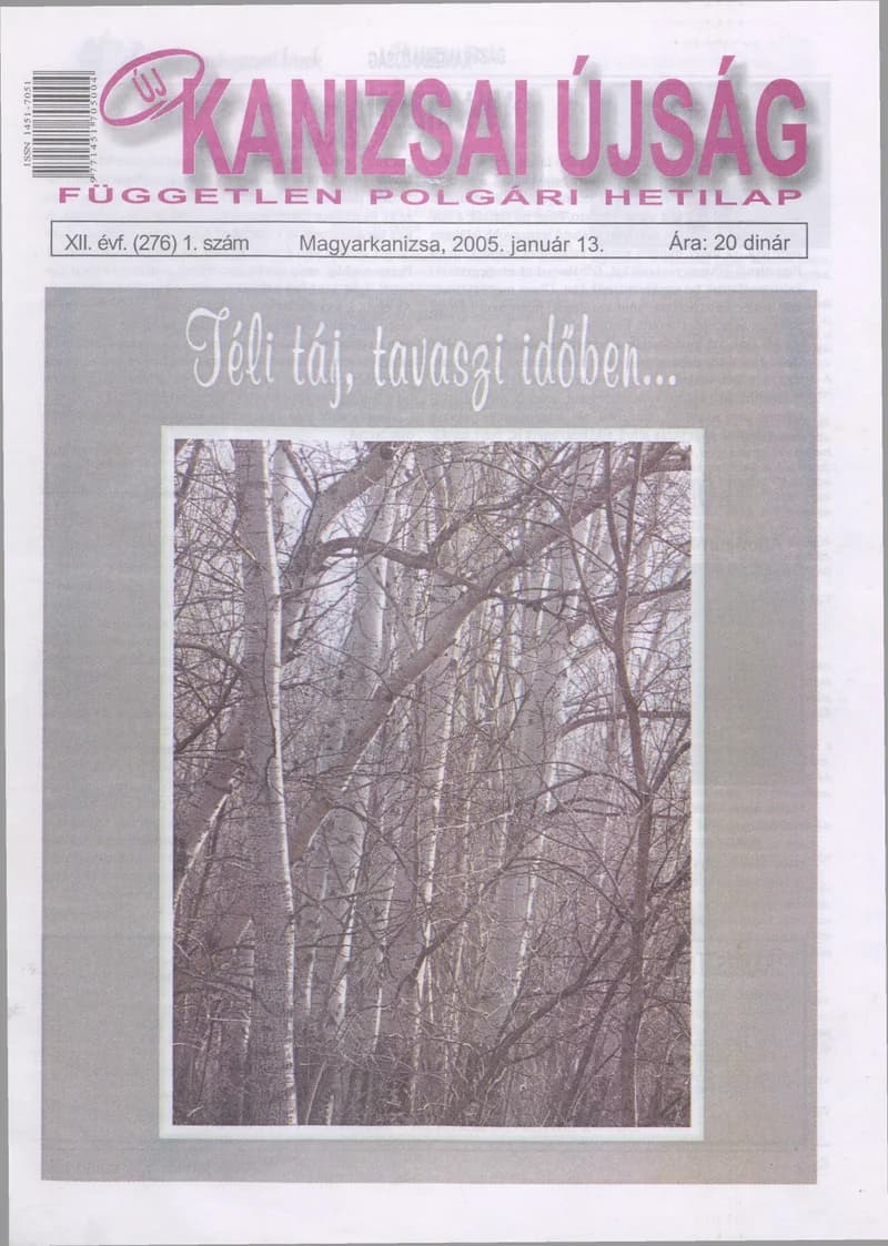 Új Kanizsai Újság, 12. évf. 2005. január 13. 1. sz.