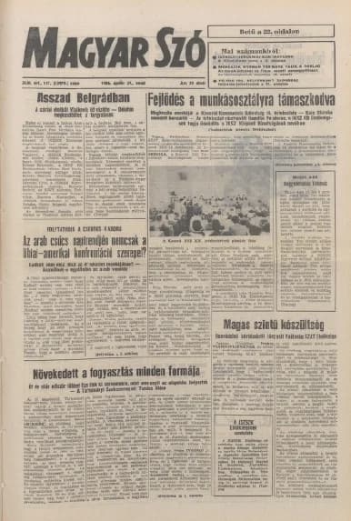 Magyar Szó, 43. évf. 1986. április 29. 117. sz. 1–24. oldal