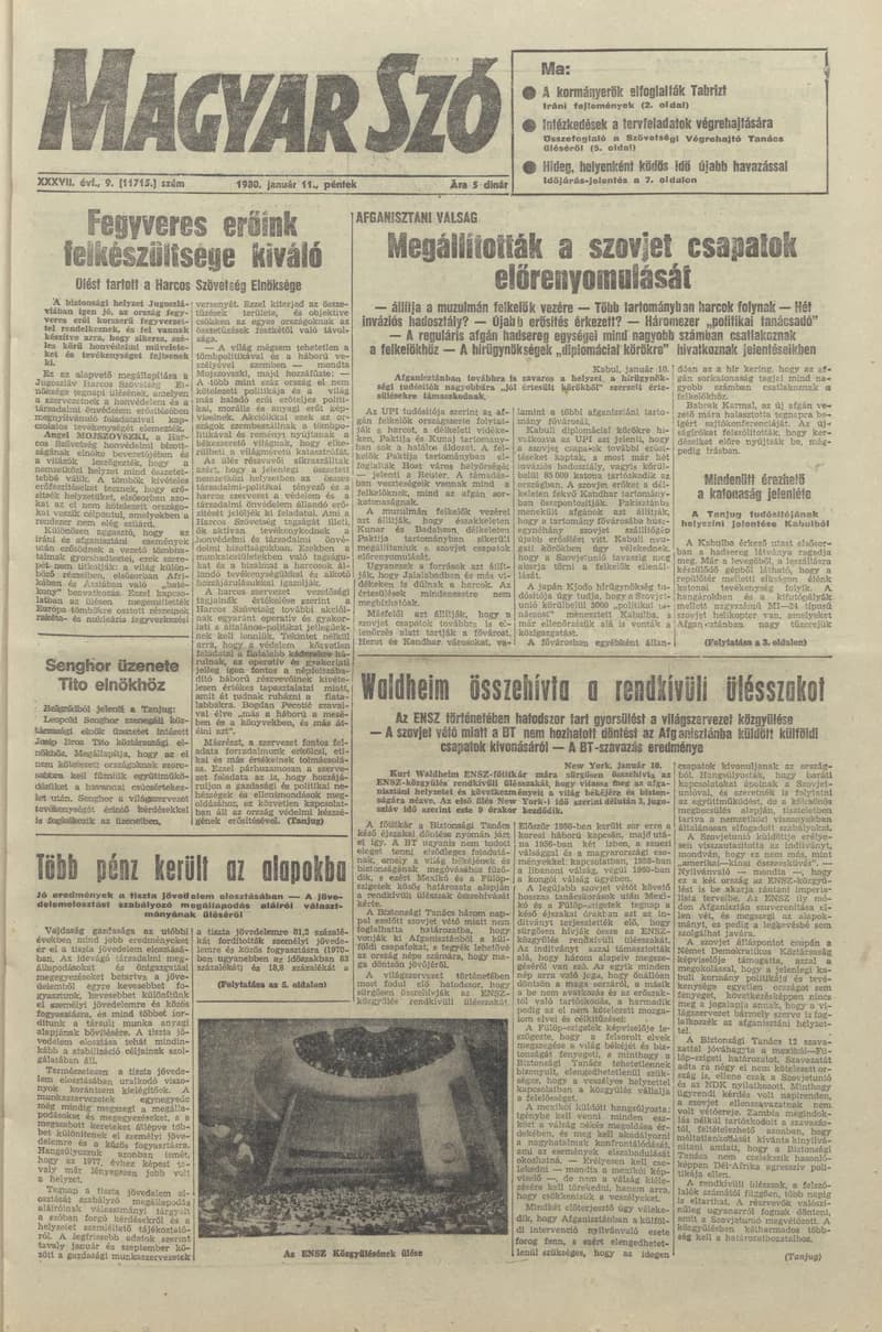 Magyar Szó, 37. évf. 1980. január 11. 9. sz. 1–20. oldal