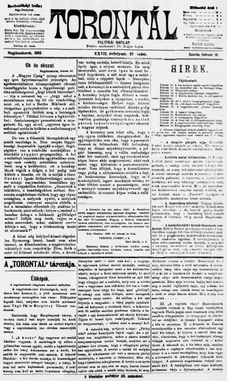 Torontál, 27. évf. 1898. február 16. 37. sz.
