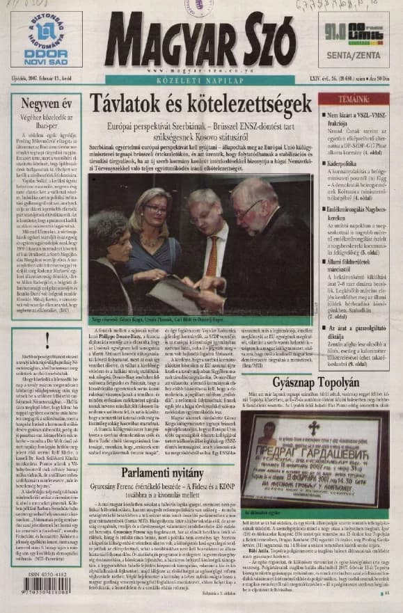 Magyar Szó, 64. évf. 2007. február 13. 36. sz. 1–20. oldal