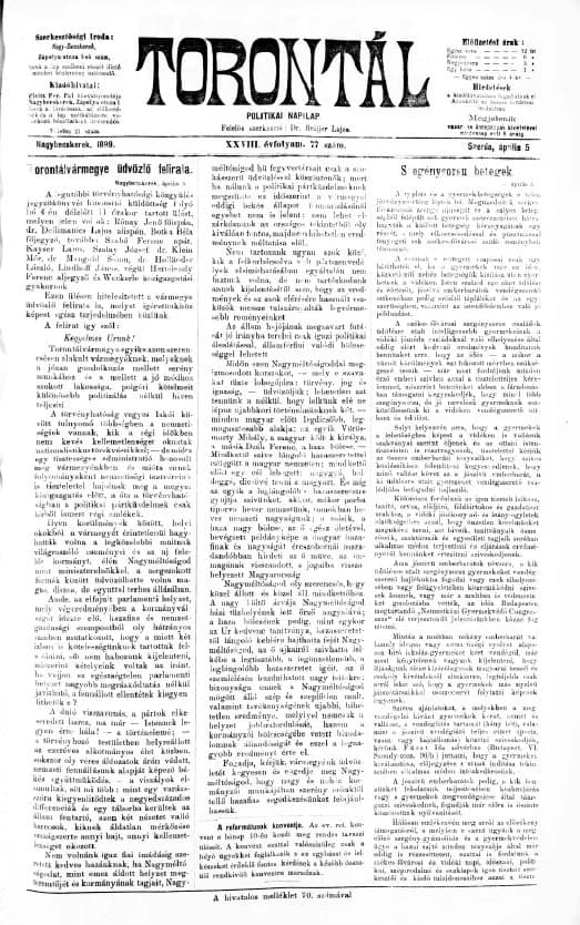 Torontál, 28. évf. 1899. április 5. 77. sz.