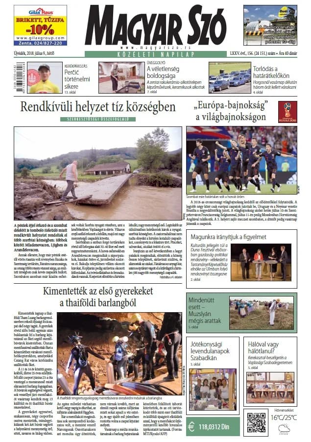 Magyar Szó, 75. évf. 2018. július 9. 156. sz. 1–20. oldal