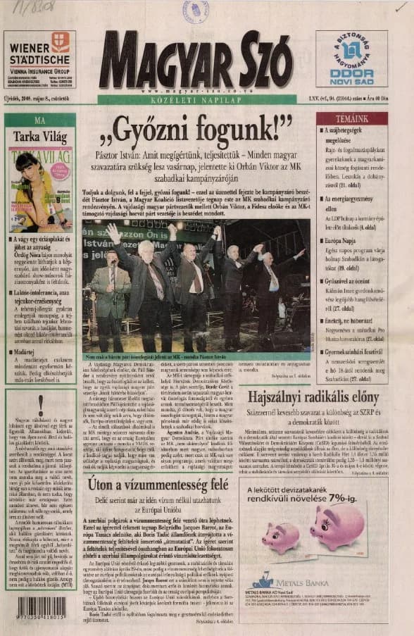 Magyar Szó, 65. évf. 2008. május 8. 103. sz. 1–32. oldal