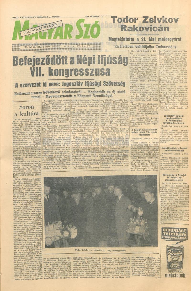 Magyar Szó, 20. évf. 1963. január 27. 25. sz. 1–24. oldal