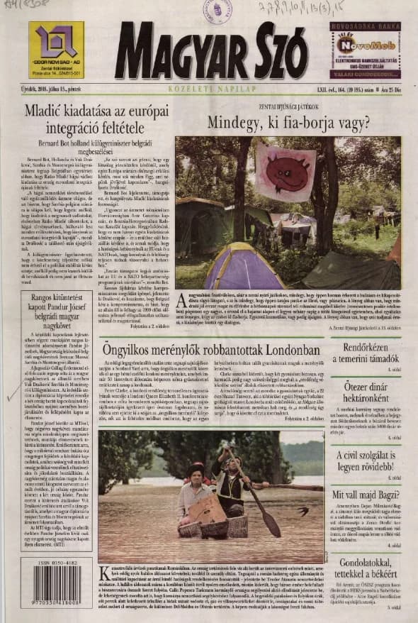 Magyar Szó, 62. évf. 2005. július 15. 164. sz. 1–20. oldal