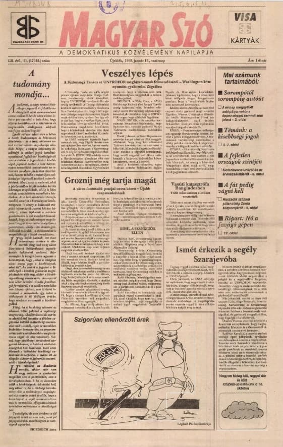 Magyar Szó, 52. évf. 1995. január 15. 11. sz. 1–28. oldal